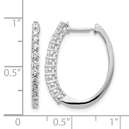 14k White Gold 3/4 Ct. Lab Grown Diamond VS/SI+ G+ Hinged Hoop Earrings