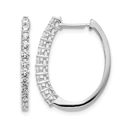 14k White Gold 3/4 Ct. Lab Grown Diamond VS/SI+ G+ Hinged Hoop Earrings