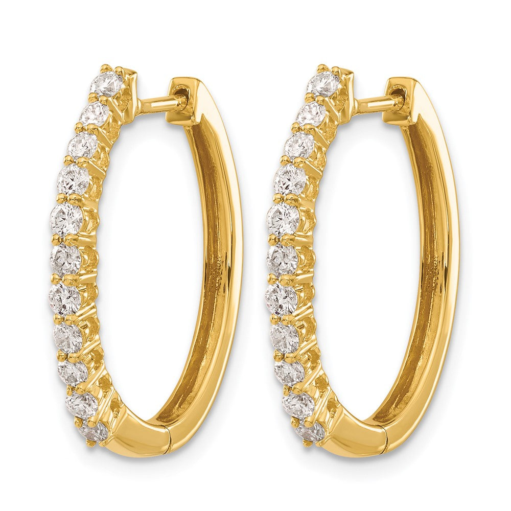 14k Yellow Gold 3/4 Ct. Lab Grown Diamond VS/SI+ G+ Complete Hinged Hoop Earrings