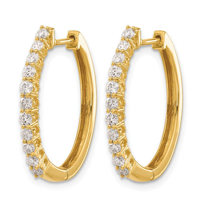 14k Yellow Gold 3/4 Ct. Lab Grown Diamond VS/SI+ G+ Complete Hinged Hoop Earrings