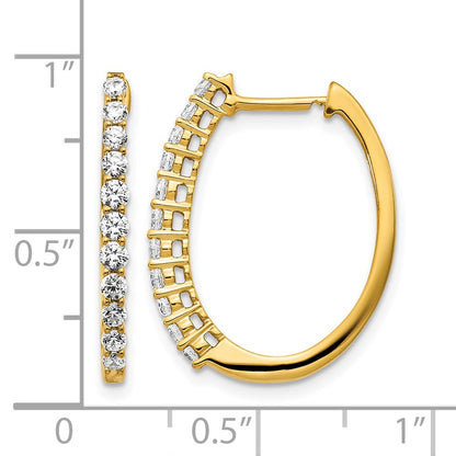 14k Yellow Gold 3/4 Ct. Lab Grown Diamond VS/SI+ G+ Hinged Hoop Earrings