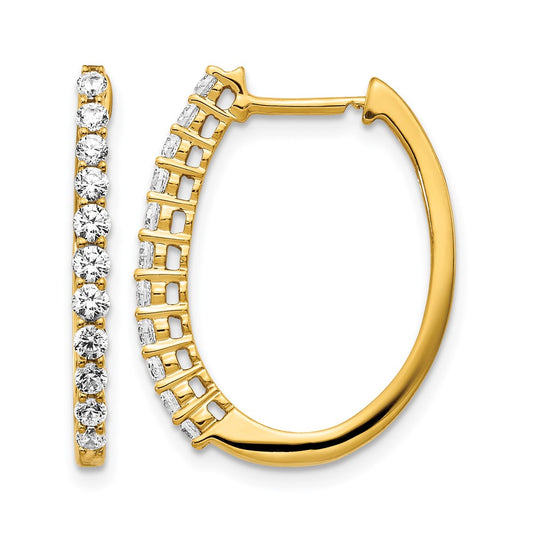 14k Yellow Gold 3/4 Ct. Lab Grown Diamond VS/SI+ G+ Hinged Hoop Earrings