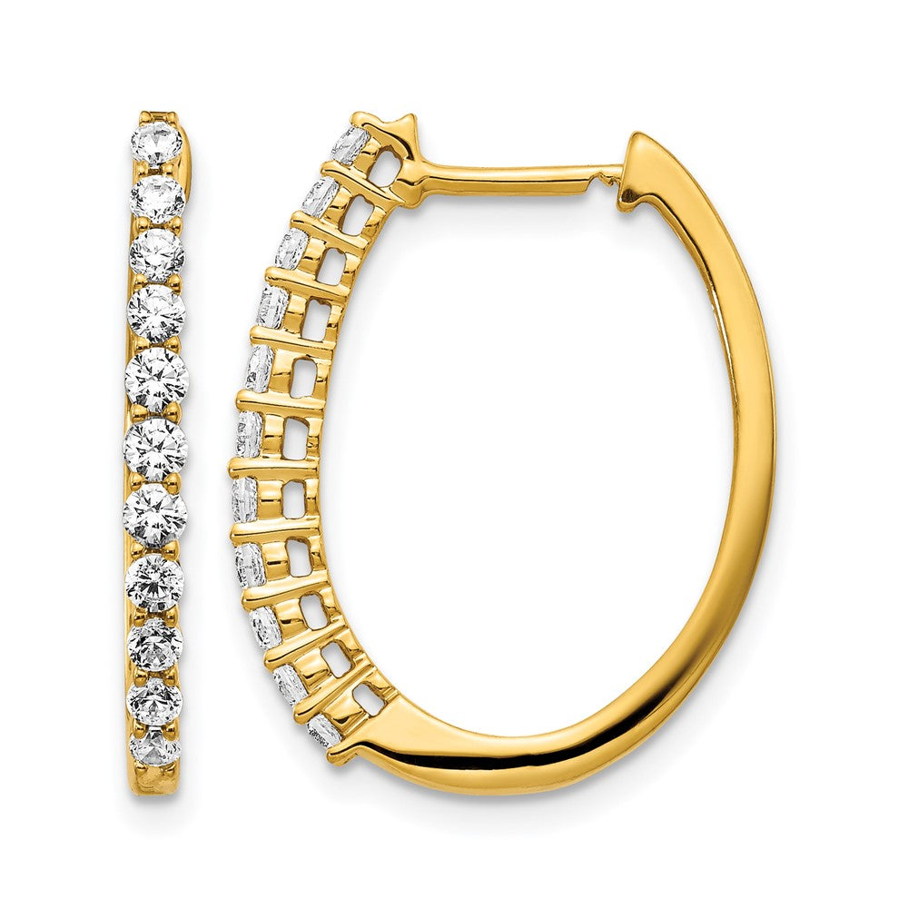 14k Yellow Gold 3/4 Ct. Lab Grown Diamond VS/SI+ G+ Complete Hinged Hoop Earrings