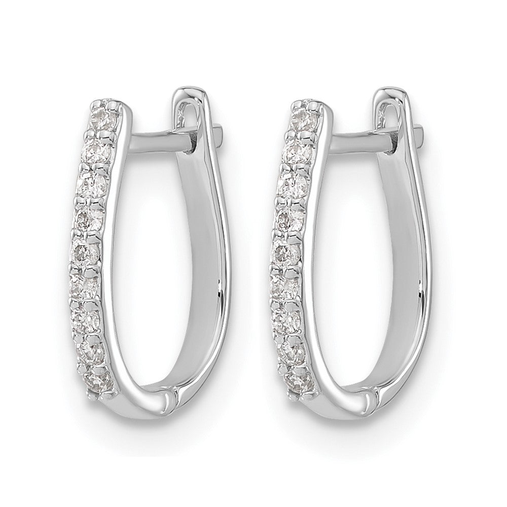 14k White Gold 1/10 Ct. Lab Grown Diamond VS/SI+ G+ Complete Hinged Hoop Earrings