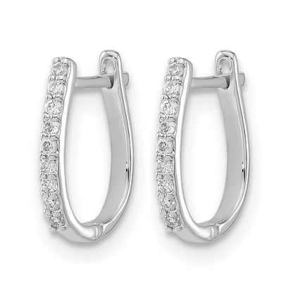 14k White Gold 1/10 Ct. Lab Grown Diamond VS/SI+ G+ Hinged Hoop Earrings