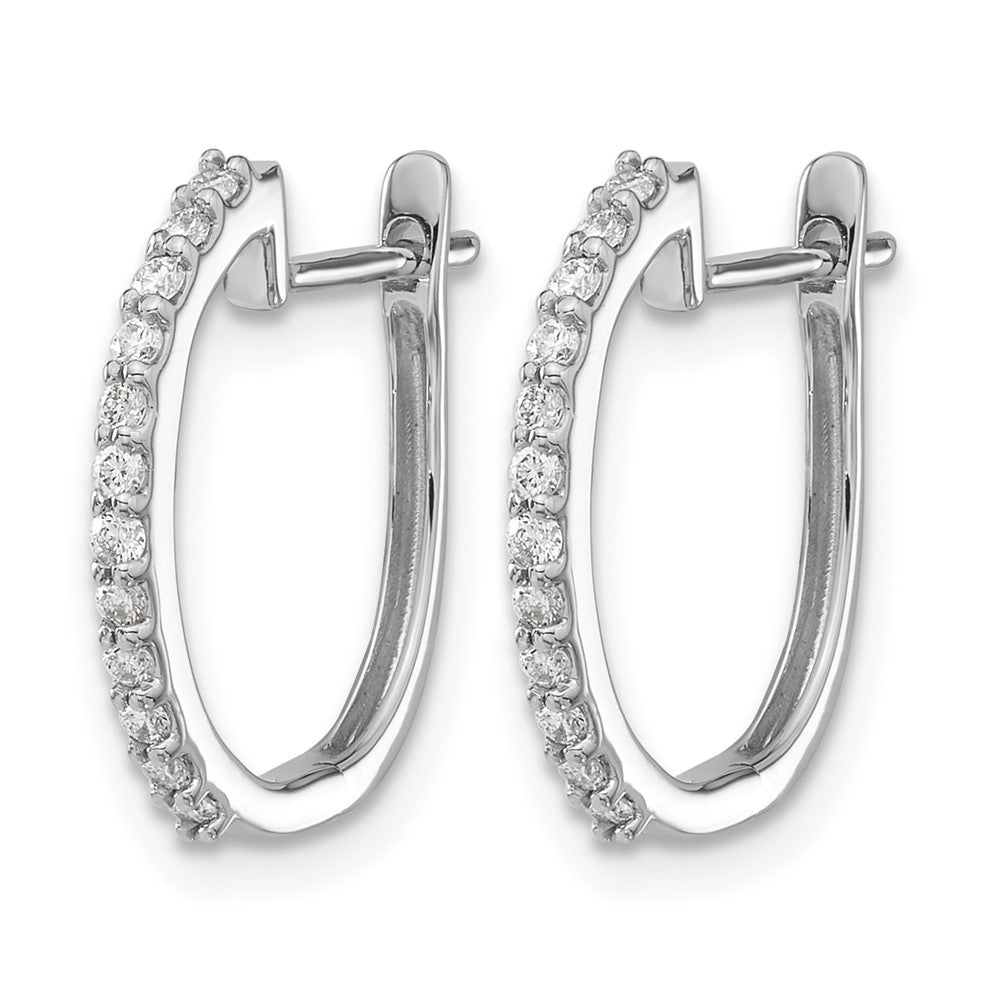 14k White Gold 1/5 Ct. Lab Grown Diamond VS/SI+ G+ Complete Hinged Hoop Earrings