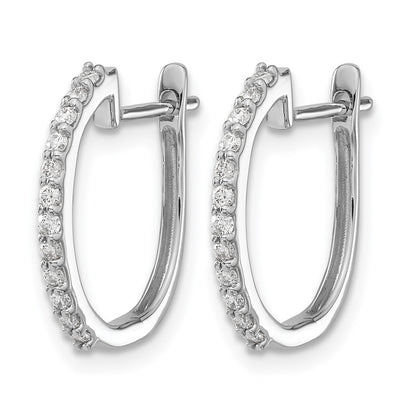 14k White Gold 1/5 Ct. Lab Grown Diamond VS/SI+ G+ Complete Hinged Hoop Earrings