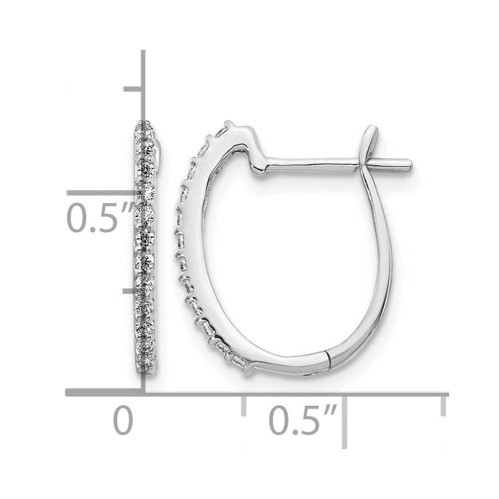 14k White Gold 1/5 Ct. Lab Grown Diamond VS/SI+ G+ Complete Hinged Hoop Earrings