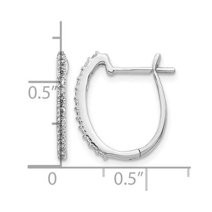 14k White Gold 1/5 Ct. Lab Grown Diamond VS/SI+ G+ Complete Hinged Hoop Earrings