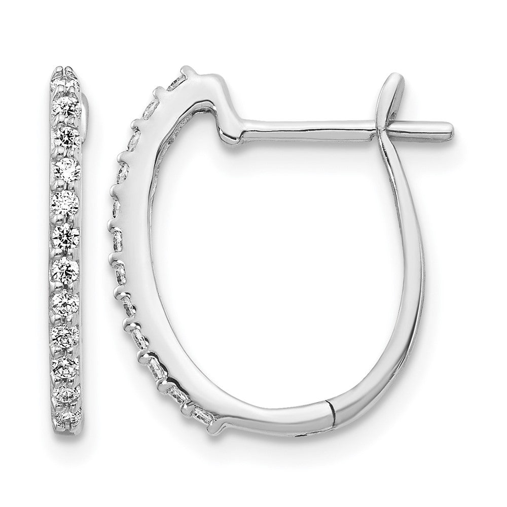 14k White Gold 1/5 Ct. Lab Grown Diamond VS/SI+ G+ Complete Hinged Hoop Earrings