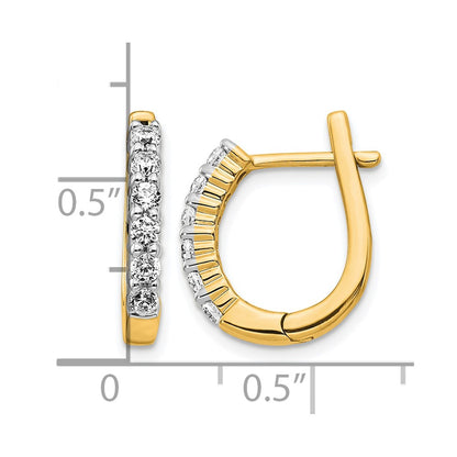 14k Yellow Gold 1/2 Ct. Lab Grown Diamond VS/SI+ G+ Hinged Hoop Earrings