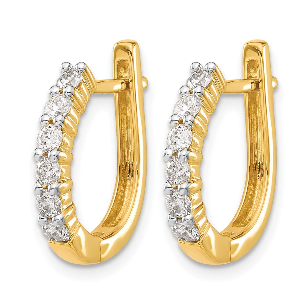 14k Yellow Gold 3/4 Ct. Lab Grown Diamond VS/SI+ G+ Hinged Hoop Earrings