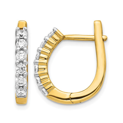 14k Yellow Gold 3/4 Ct. Lab Grown Diamond VS/SI+ G+ Hinged Hoop Earrings