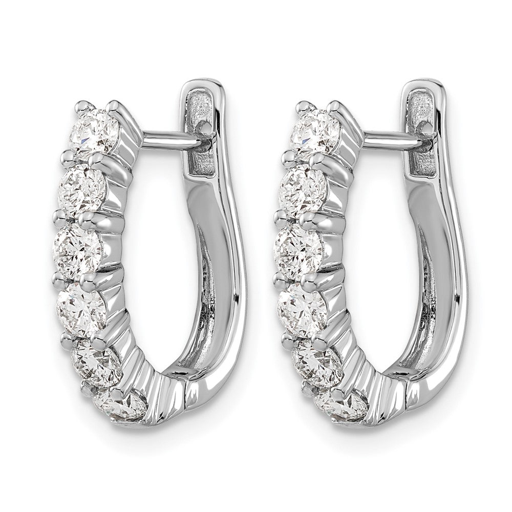 14k White Gold 10 Ct. Lab Grown Diamond VS/SI+ G+ Hinged Hoop Earrings