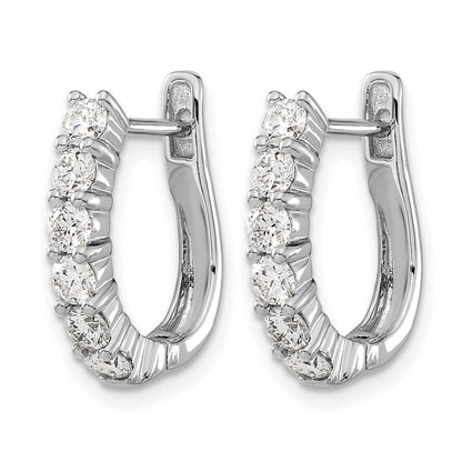 14k White Gold 10 Ct. Lab Grown Diamond VS/SI+ G+ Hinged Hoop Earrings