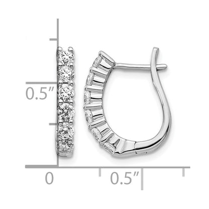 14k White Gold 10 Ct. Lab Grown Diamond VS/SI+ G+ Complete Hinged Hoop Earrings