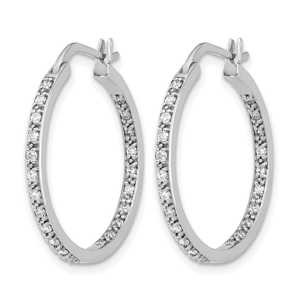 14k White Gold 1/2 Ct. Lab Grown Diamond VS/SI+ G+ In and Out Hoop Earrings