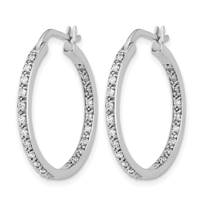 14k White Gold 1/2 Ct. Lab Grown Diamond VS/SI+ G+ In and Out Hoop Earrings