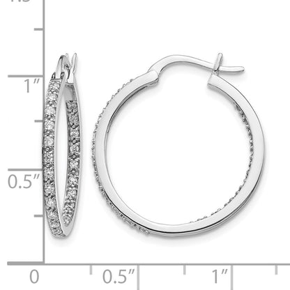 14k White Gold 1/2 Ct. Lab Grown Diamond VS/SI+ G+ In and Out Hoop Earrings
