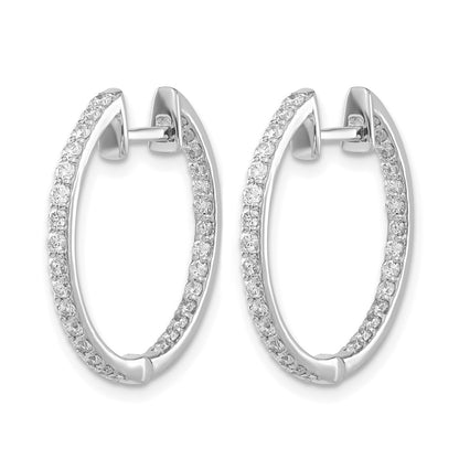 14k White Gold 14kw Lab Grown Diamond. VS/SI+ G+ Hoop Earrings