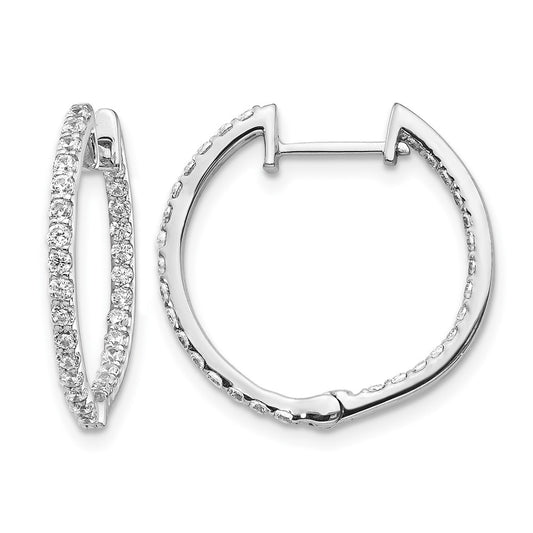 14k White Gold 14kw Lab Grown Diamond. VS/SI+ G+ Hoop Earrings
