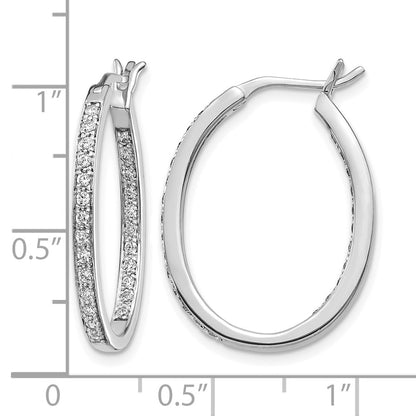 14k White Gold 1/2 Ct. Lab Grown Diamond VS/SI+ G+ In and Out Hoop Earrings