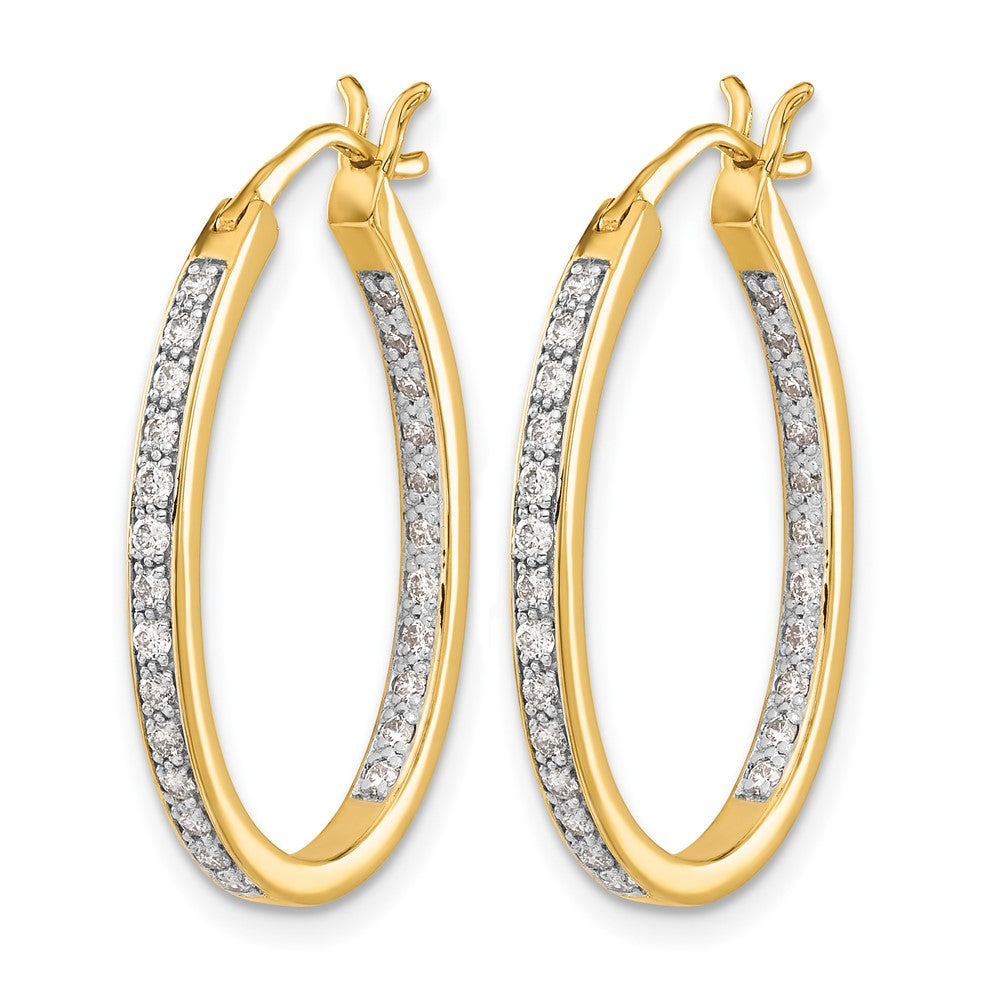 14k Yellow Gold 1/2 Ct. Lab Grown Diamond VS/SI+ G+ Complete In and Out Hoop Earrings