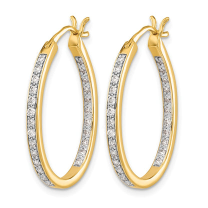 14k Yellow Gold 1/2 Ct. Lab Grown Diamond VS/SI+ G+ Complete In and Out Hoop Earrings