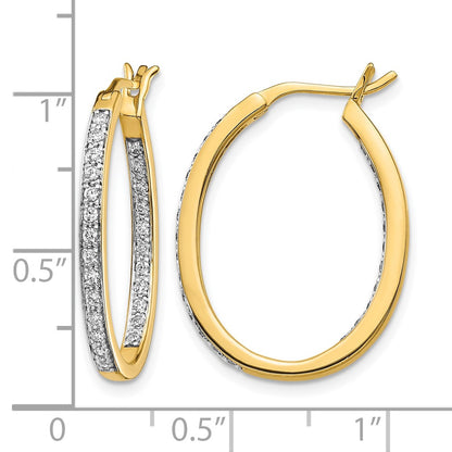 14k Yellow Gold 1/2 Ct. Lab Grown Diamond VS/SI+ G+ Complete In and Out Hoop Earrings