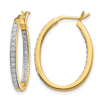 14k Yellow Gold 1/2 Ct. Lab Grown Diamond VS/SI+ G+ Complete In and Out Hoop Earrings