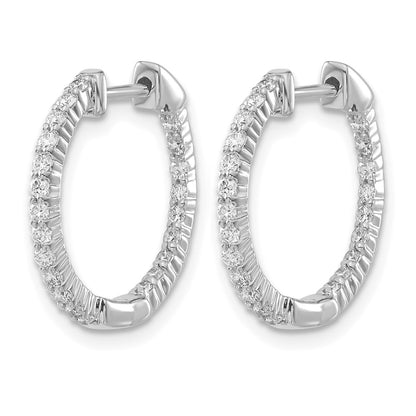 14k White Gold 1/2 Ct. Lab Grown Diamond VS/SI+ G+ In and Out Hoop Earrings