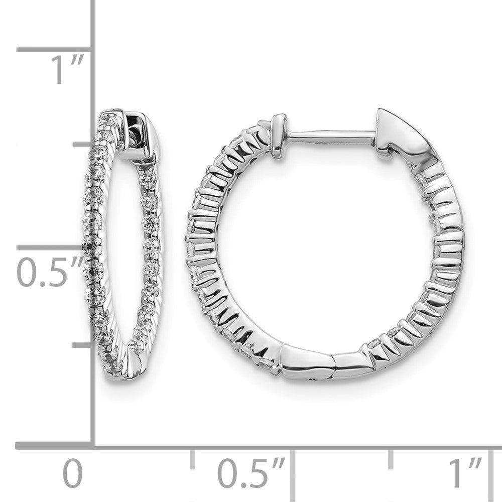 14k White Gold 1/2 Ct. Lab Grown Diamond VS/SI+ G+ In and Out Hoop Earrings