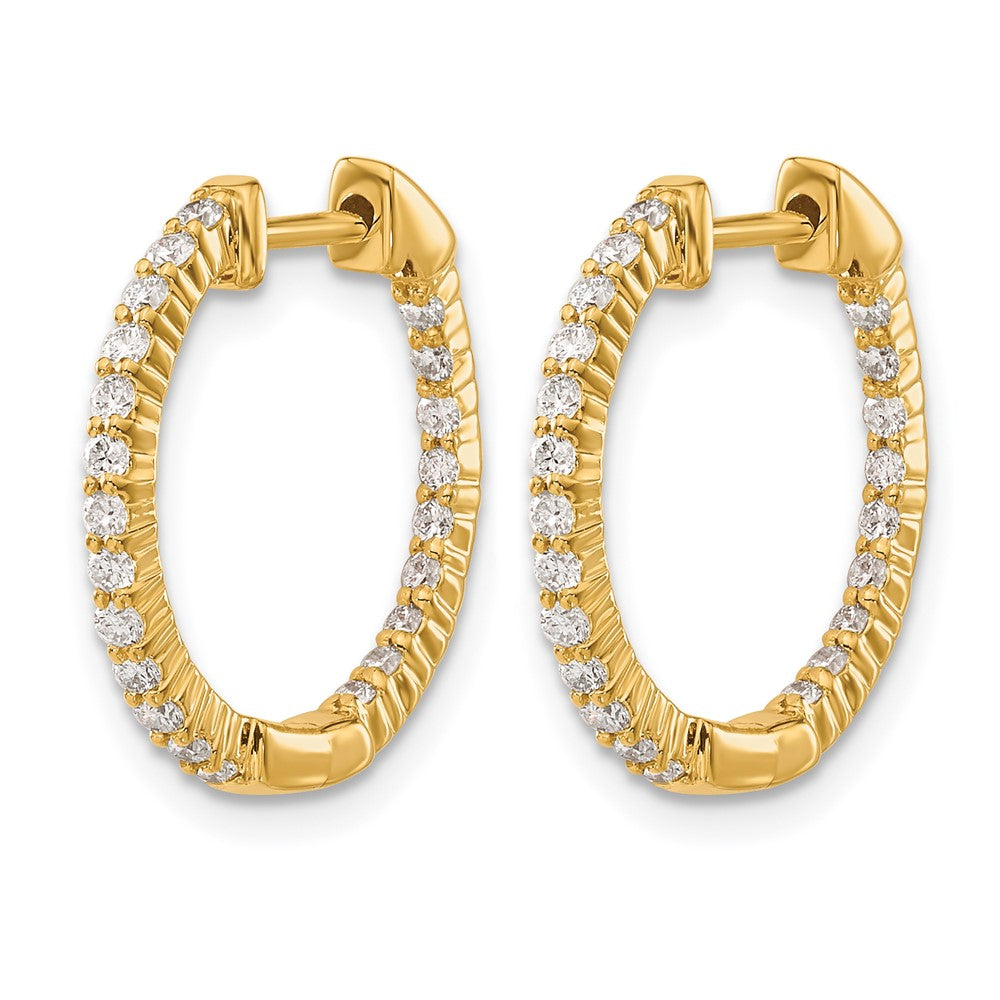 14k Yellow Gold 1/2 Ct. Lab Grown Diamond VS/SI+ G+ In and Out Hoop Earrings