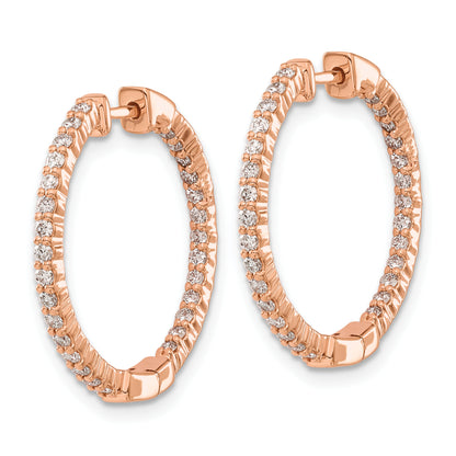 14k Rose Gold 5/8 Ct. Lab Grown Diamond VS/SI+ G+ In and Out Hoop Earrings