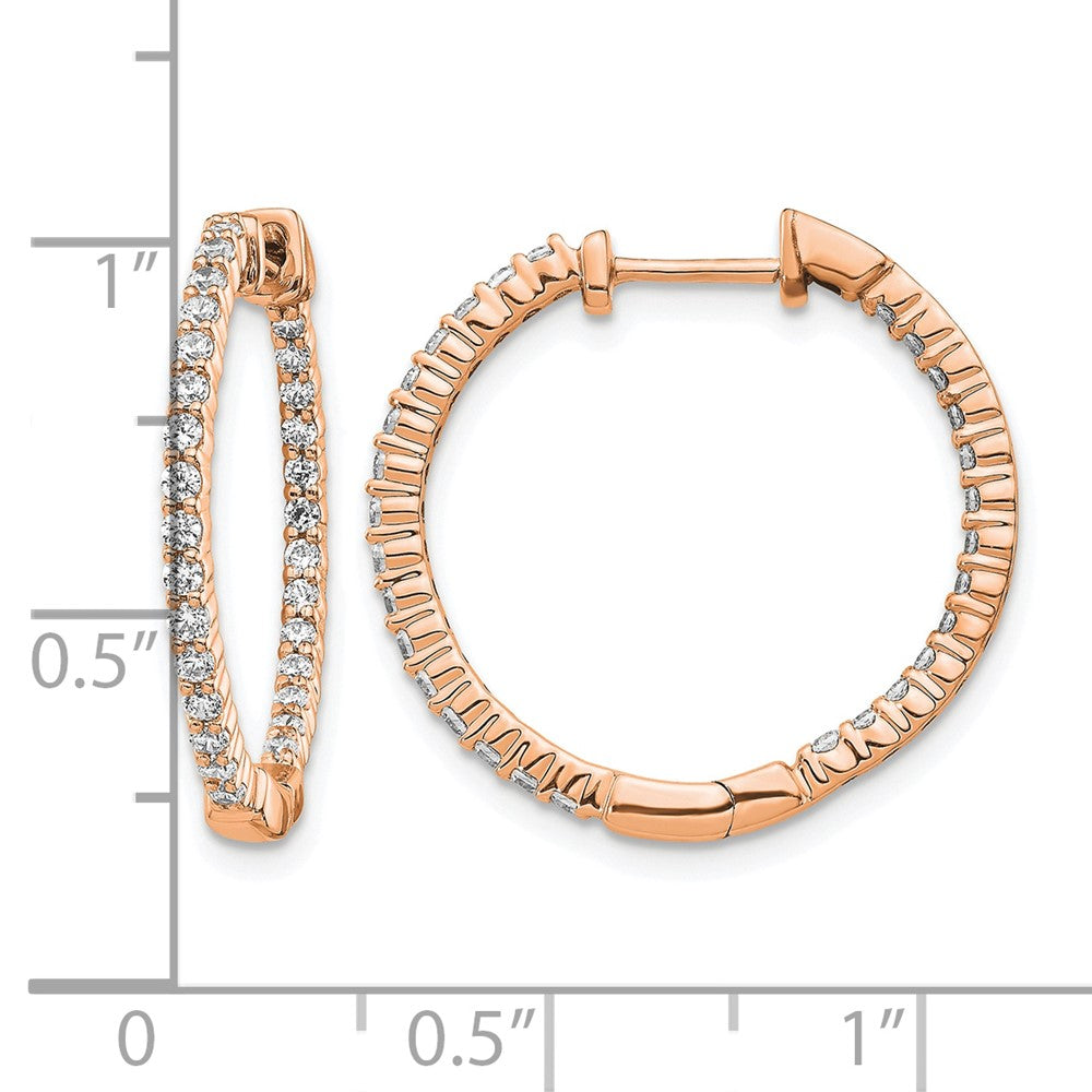 14k Rose Gold 5/8 Ct. Lab Grown Diamond VS/SI+ G+ Complete In and Out Hoop Earrings
