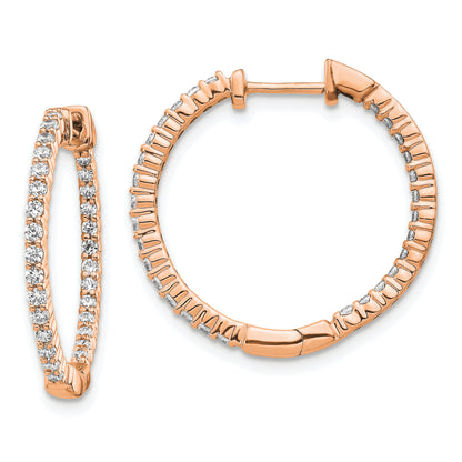14k Rose Gold 5/8 Ct. Lab Grown Diamond VS/SI+ G+ In and Out Hoop Earrings