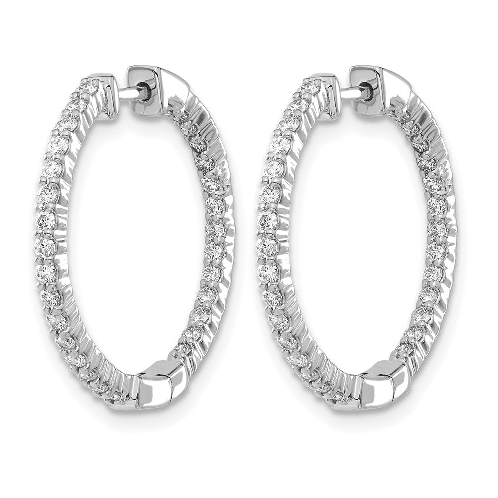 14k White Gold 5/8 Ct. Lab Grown Diamond VS/SI+ G+ In and Out Hoop Earrings