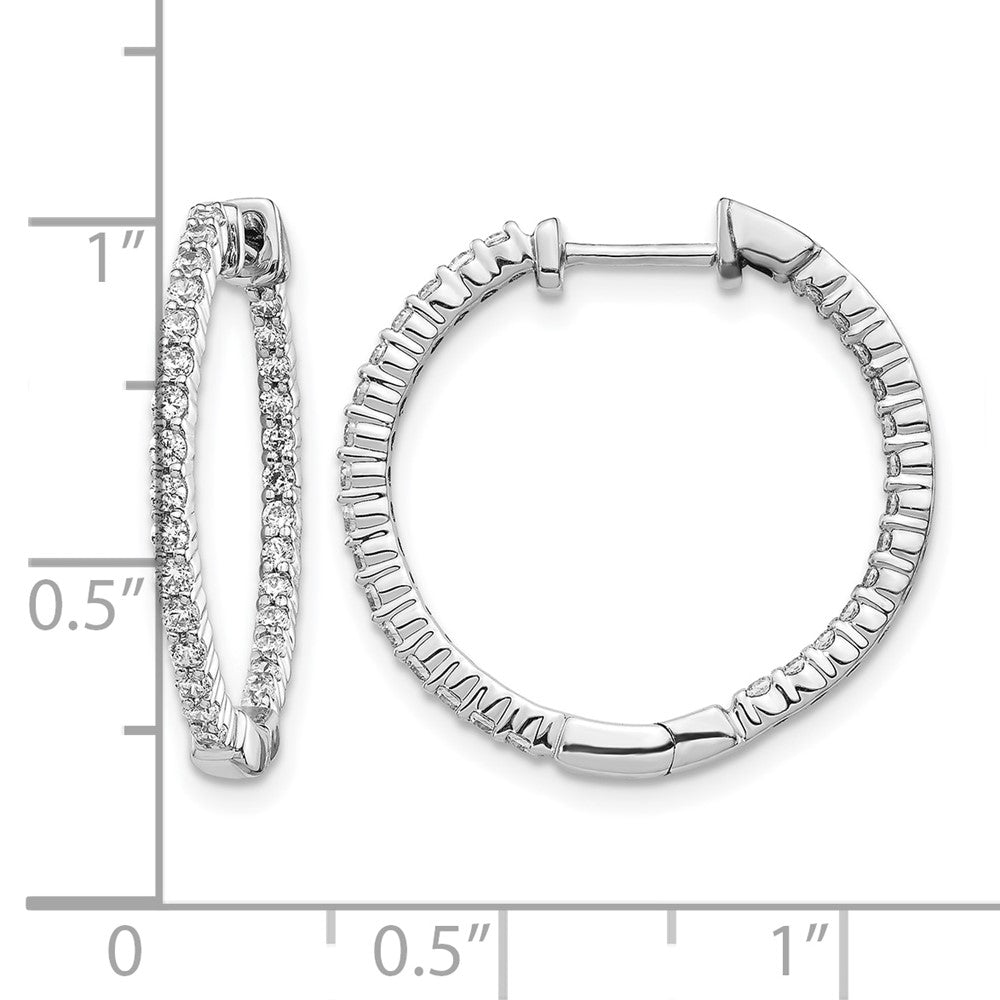 14k White Gold 5/8 Ct. Lab Grown Diamond VS/SI+ G+ In and Out Hoop Earrings
