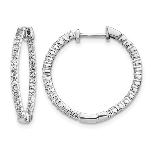 14k White Gold 5/8 Ct. Lab Grown Diamond VS/SI+ G+ In and Out Hoop Earrings