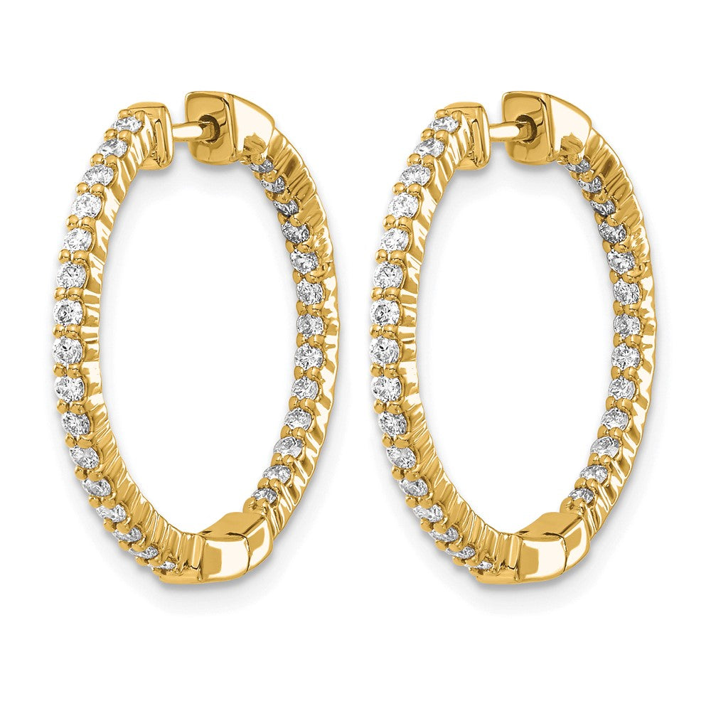 14k Yellow Gold 5/8 Ct. Lab Grown Diamond VS/SI+ G+ In and Out Hoop Earrings