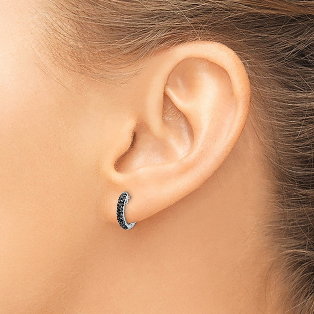 14k White Gold 3/8 Ct. Lab Grown Diamond VS/SI+ G+ Hinged Hoop Earrings