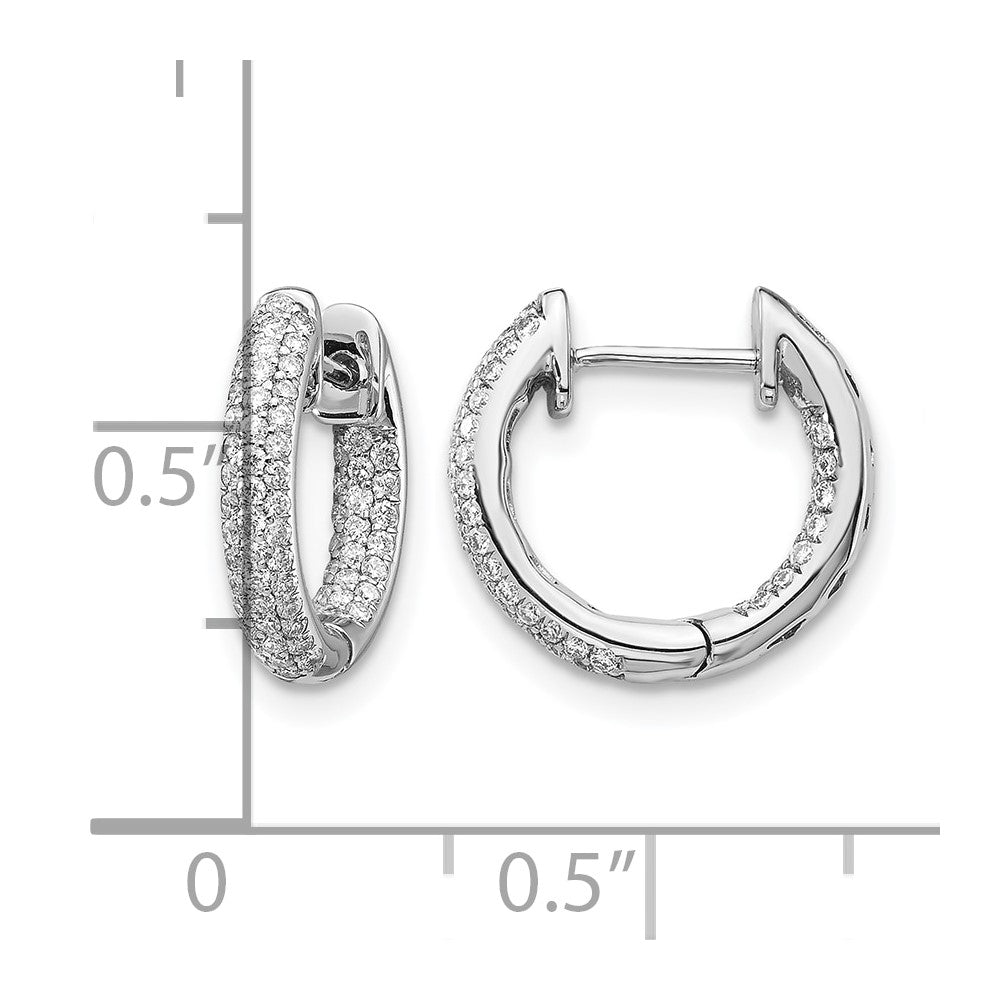 14k White Gold 3/8 Ct. Lab Grown Diamond VS/SI+ G+ Hinged Hoop Earrings