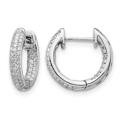 14k White Gold 3/8 Ct. Lab Grown Diamond VS/SI+ G+ Hinged Hoop Earrings