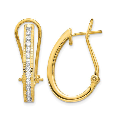 14k Yellow Gold 1 Ct. Lab Grown Diamond VS/SI+ G+ Fashion Hinged Hoop Earrings