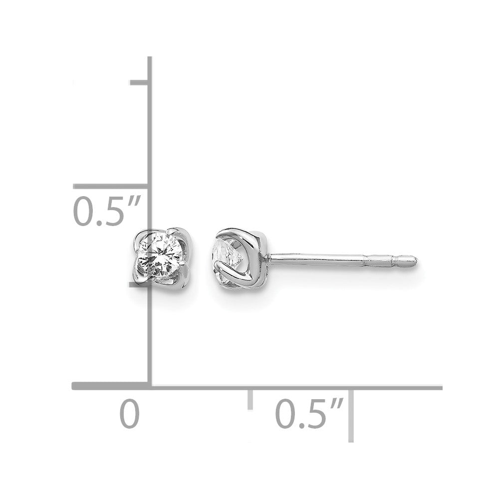 14k White Gold 1/5 Ct. Lab Grown Diamond VS/SI+ G+ Stud Post Earrings