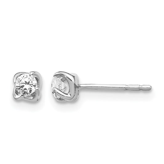 14k White Gold 1/5 Ct. Lab Grown Diamond VS/SI+ G+ Stud Post Earrings