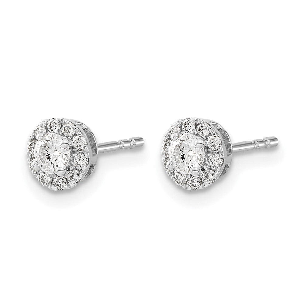 10K White Gold Diamond Cluster Post Earrings