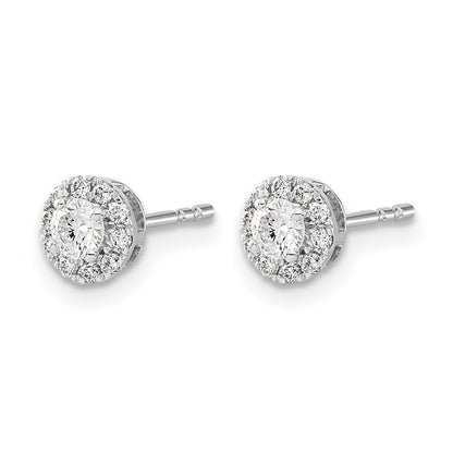 10K White Gold Diamond Cluster Post Earrings