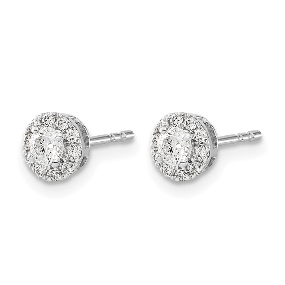 14k White Gold 1/3 Ct. Lab Grown Diamond VS/SI+ G+ Cluster Post Earrings