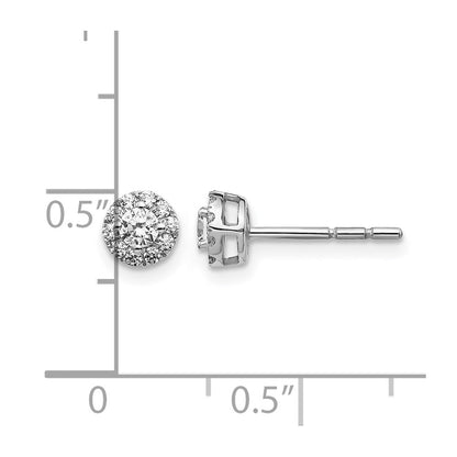 14k White Gold 1/3 Ct. Lab Grown Diamond VS/SI+ G+ Cluster Post Earrings
